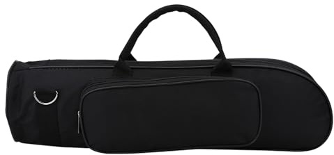 Sac de Trompette épais en Tissu de Bœuf, avec Bandoulière et Poignée, étui de Protection Noir pour Accessoires de Trompette, Rangement de Partitions de Musique (Black)