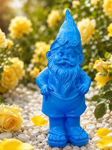 Pommerntraum ®| Pop-Art-Gartenzwerg Gnom Wichtel Troll Gartenskulptur Zwerg | Zwergenfigur Dekozwerg Gartendekoration Beetdekoration Terrassendeko Vorgartendeko Balkondeko Gartenschmuck RetroFigur KLAUS