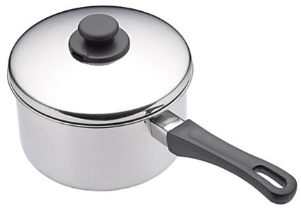KitchenCraft Stainless Steel Extra Deep Saucepan with Lid and Heat-Resistant Handle, Induction Hob Safe Saucepan, 20cm