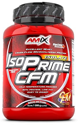 AMIX - Proteína Isolada Isoprime CFM, 1 Kg - Gran Aporte de Aminoácidos - Contiene Enzimas Digestivas - Libre de Aspartamo, Proteínas para Aumentar Masa Muscular, Sabor Doble-chocolate blanco