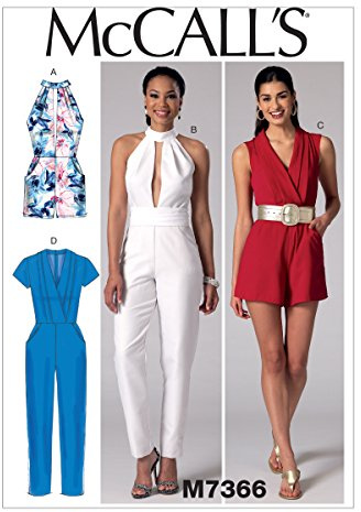 Mccall's Patterns Misses Rompers Jumpsuits and Belt, Size E5 14-22