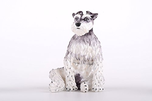 Keren Kopal Große Hunde-Schmuckschatulle, Fabergé-Stil, verziert mit Kristallen, einzigartige Heimdekoration