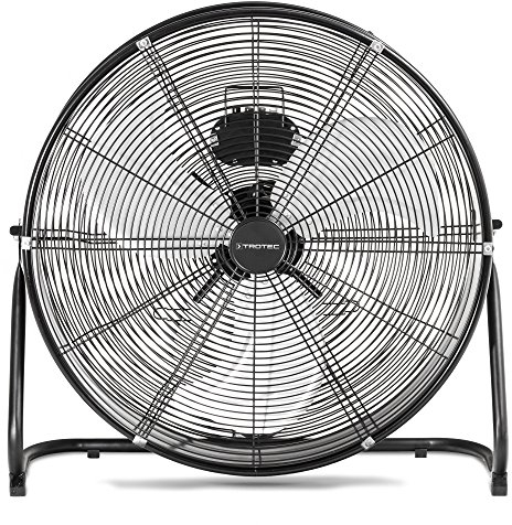 TROTEC Bodenventilator TVM 24 D – 124 Watt, Neigungswinkel 135°, 3 Stufen, Ø 60 cm, kippfester Stand, leise, Schwarz