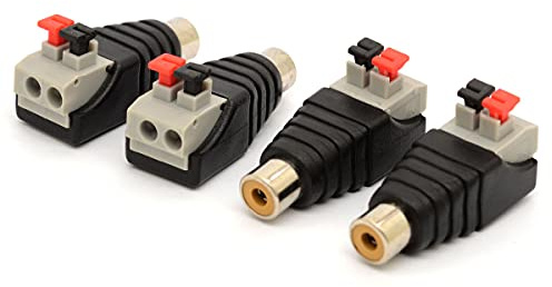 HTGuoji Lautsprecher-Phono-Cinch-Stecker auf AV 2 Schraubklemmen, Adapter, Konnektor für CCTV