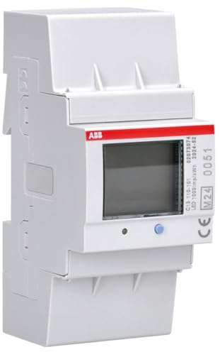 ABB C13 110-101 Drehstromzähler Stahl - 3-Phasig - Direktmessung 40A | MID-Zulassung für Abrechnung - Digitale Anzeige - DIN-Hutschiene Montage - Kompakter Stromzähler 2CMA103574R1000