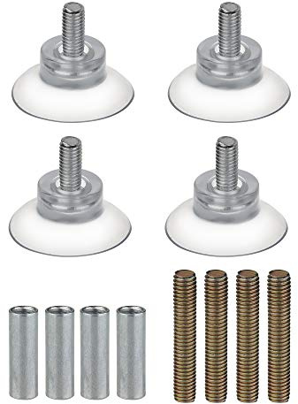 luecell Lot de 4 ventouses en caoutchouc pour dessus de table en verre avec vis M8 M6 + Extension