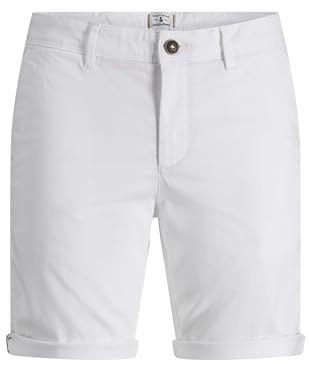 JACK & JONES Pantalones Cortos Chinos para Hombre, Corte Normal, Pantalones Cortos Chinos, Blanco, XXL