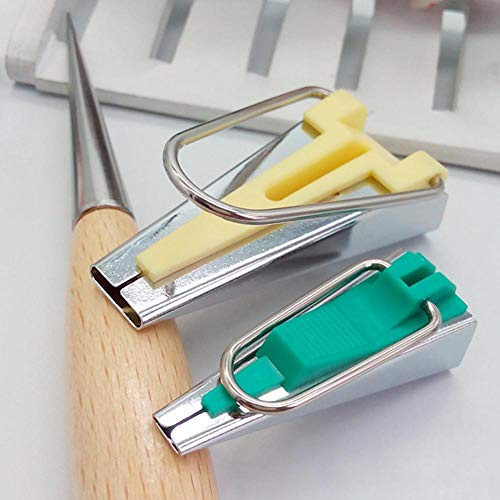 Schrägbandformer Schrägband Werkzeug Set für Aufbügelbares Schrägband Breiten 6 mm 12 mm 18 mm und 25 mm Tape Maker Set Edelstahl Nähen Zubehöre Handbuch DIY Patchwork Kit