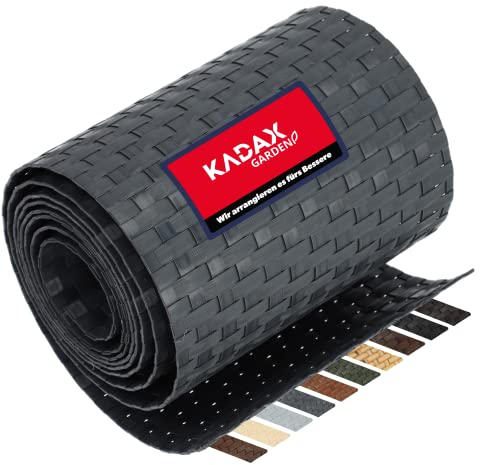 KADAX Valla de Technoratán, 19 x 255 cm, 10 Colores, Tiras de protección Visual, Rollo de protección Visual, protección contra el Viento para balcón, Estera de Valla Impermeable (Antracita)