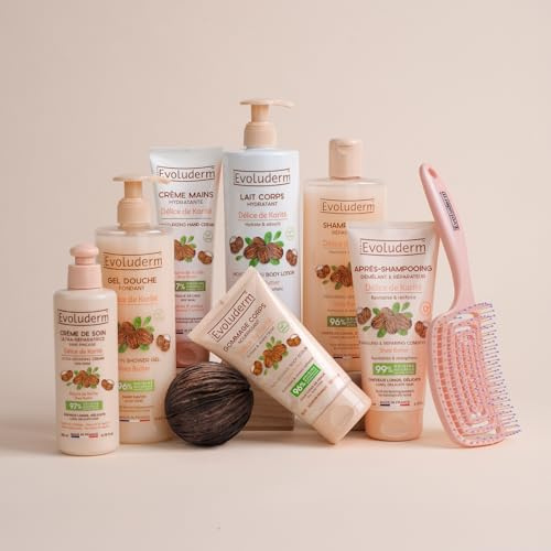 EVOLUDERM - Routine Corps et Cheveux Délice de Karité + Gant Exfoliant Offert - 7 produits - Ingrédients d'Origine Naturelle - Végan - Fabrication Française