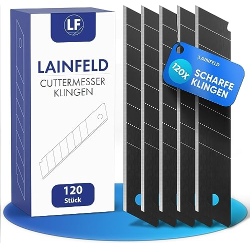LAINFELD 120 Cuttermesser Klingen | 18mm Teppichmesser Klingen | Ersatzklingen für Kuttermesser, cutter knife | Kattermesserklinge Abbrechklingen