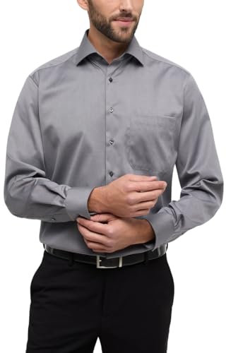 ETERNA Male Cover Shirt unifarben Comfort FIT 41_H_1/1, 1/1, grau