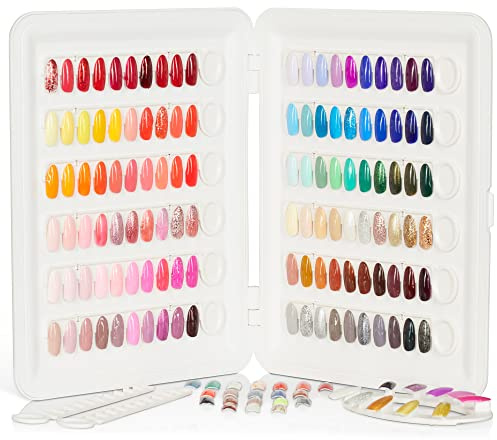 MYLEE Swatch Book - Clips in Nail Tips, 120 Colour Slots | Detachable Nail Colour Chart Display Book, Professional Salon & Home Use, Portable, Comfortable and Easy to Use