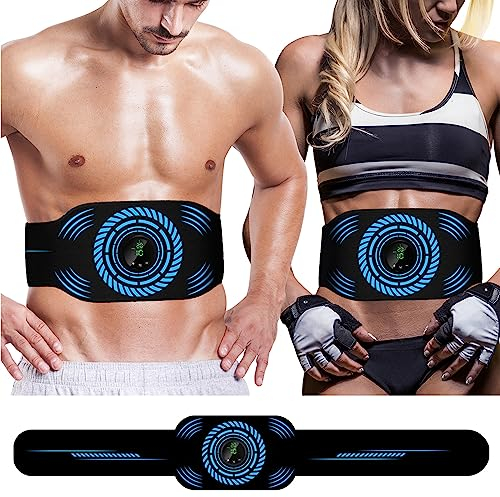 UIHOL EMS Trainingsgerät, EMS Bauchtrainer, EMS Elektrische Muskelstimulation USB-wiederaufladbarer tragbarer 12 Modi 19 Intensitäten Geeignet Damen & Herren