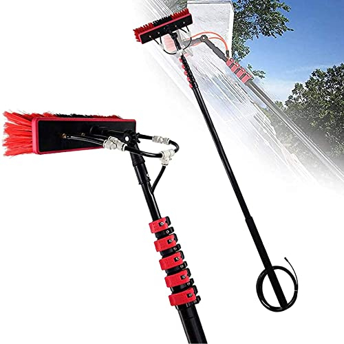 GIZMIT 3-12m Window Cleaning Pole Kit, Water/Hose Fed Pole, Adjustable Window Cleaning Brush Equipment, Cleaning Photovoltaic and Solar Panels with 55cm Brush Head,12FT/3.6M