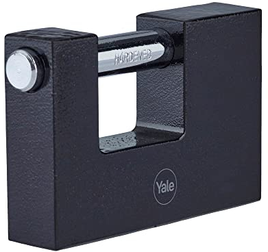 Yale Lucchetto rettangolare Y113BL/90/119/1 nero, corpo 90mm, corpo in ferro