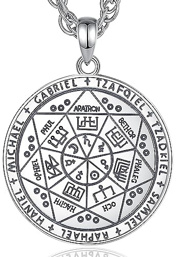 CELESTIA Siegel der 7 Erzengel Michael Raphael Kette Silber 925 Halskette Damen Herren Esoterik Geschenke Talisman Amulett Glücksbringer Frauen Männer