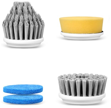 GRUTTI Lot de 5 têtes de brosse électrique pour nettoyage domestique, nettoyage en profondeur, kit de perçage, idéal pour carrelage de piscine, salle de bain, WC, céramique, marbre