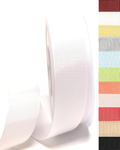 Schleifenband Ripsband 25 Meter x 25 MM Weiß Ripsschleifenband Dekoband Geschenkband