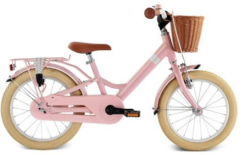 PUKY YOUKE Classic 16 | Kinderfahrrad 16 Zoll | Kinderfahrrad ab 4 Jahren | Retro Kinder Fahrrad mit Korb & Rücktrittbremse | Höhenverstellbar & leicht | Made in Germany