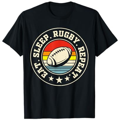 Los mejores regalos de rugby Accesorios y cosas Eat Sleep Rugby Repeat Camiseta