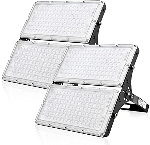 wowspeed 200W LED Strahler Außen 2 Stücke, 20000LM Superhell Strahler Außen, 3000K Warmweiß Led Scheinwerfer, IP66 Wasserdicht Flutlicht,Aussenstrahler für Garten, Garage, Sportplatz