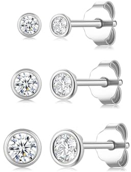 Ecripe 925 Sterling Silber Ohrstecker Hypoallergene Cubic Zirkonia Ohrstecker Silber für Frauen
