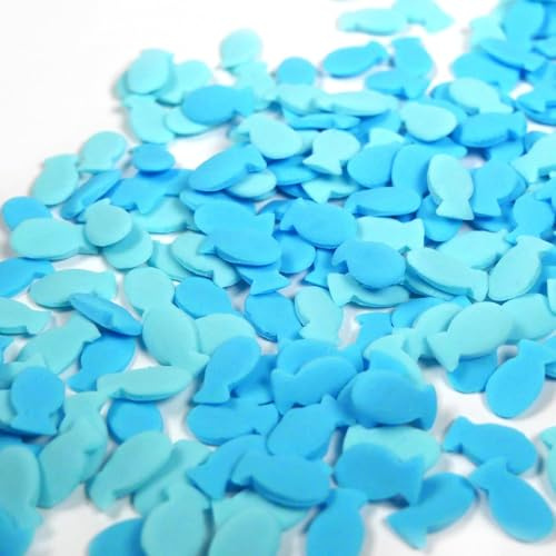 Streuselheld Fische 40g Blaue Zuckerstreusel | Sprinkles als Tortendeko zur Kommunion, Taufe oder Firmung Streusel zum Verzieren von Muffins, Cupcakes und Kuchen
