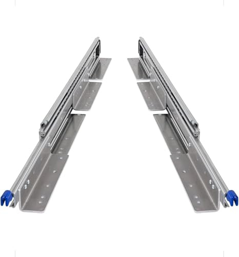 BRASOM Auszugsschienen Schwerlastauszug 250kg - 1100mm, 44 inch, mit Bodenmontage und Schubladenhalterungen, Heavy Duty, Lock in/aus Schubladen Schienensystem, Kugellager, links und rechts