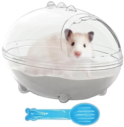 Generisch Hamster-Sandbadbehälter, Hamsterbadewanne, Transparente Hamsterbett-Sandbadebox, Sand-Badezimmerbehälter, transparenter Sandbad-Duschraum für Zwerghamster, Rennmäuse, Kleintiere