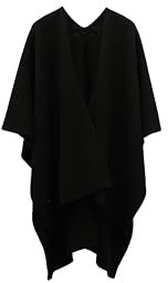 kate spade new york Women's Bow Rib Ruana, Black, S-XL