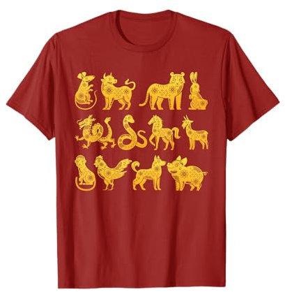 12 signes du zodiaque chinois Happy Lunar New Year Animaux T-Shirt