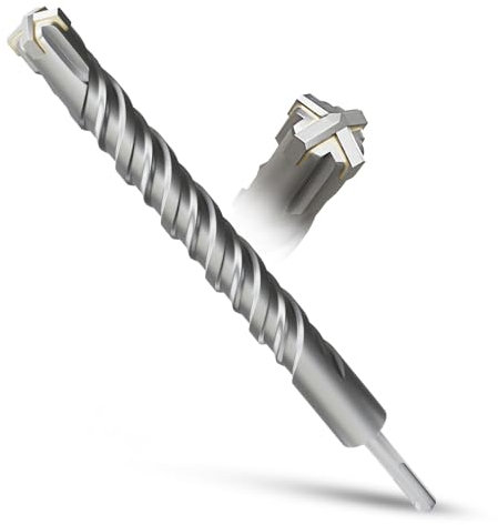 METOTY SDS Plus - Punta per trapano da 28 mm x 310 mm, punta per pietra, punta a percussione, punta per calcestruzzo, per pietra, cemento, pietra naturale, muro di mattoni