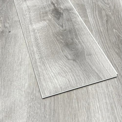 SPC Rigid Plank Flooring Titan Grey Oak - Underlay Already Installed - Light Grey Plank Effect - Luxury SPC - Click Installation - Sold Per 2.193m2 Pack