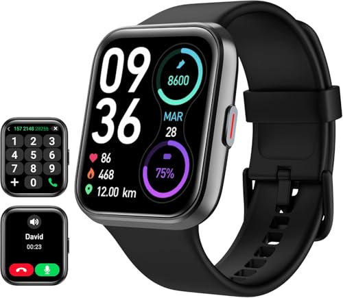 Tensky Reloj Inteligente Hombre con Llamadas y Voz de Alexa, Whatsapp Notificaciones, 1.85 Smartwatch Hombre 110 Modos Deportes 3 ATM SpO2/Pulsómetro/Monitor de Sueño Pulsera para iPhone Android