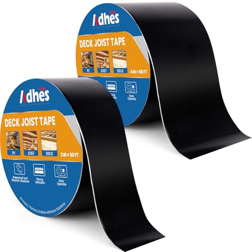 ADHES 2-Rollen Butylband Dichtungsbänder 50mm x 15m +100mm x 15m | Wetterbeständig und Wasserdicht Deckbalkenband Dach Reparaturband, Ideal für Holzdecks