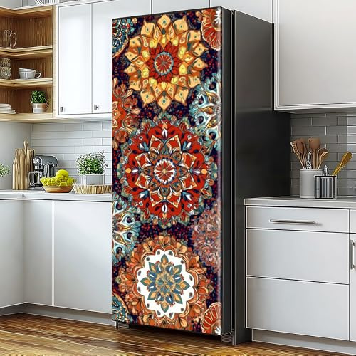 Self-Adhesive Vinyl Refrigerator Stickers Peel and Stick Removable Wallpaper for Doors, Walls, Furniture Wrinkle-Resistant Waterproof No Residue Easy DIY Home Decor (Type3, 32.3x78.7)