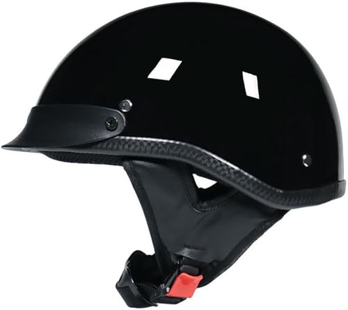 Casco Moto Retrò Omologato DOT/ECE, Adulti Caschi Jet Vintage, Guscio In Abs, Estivo Moto Aperto Mezzo Casco, Donna E Uomo Adulto Casco A Scodella, Per Scooter Moped Cruiser 3,XXL=63-64CM