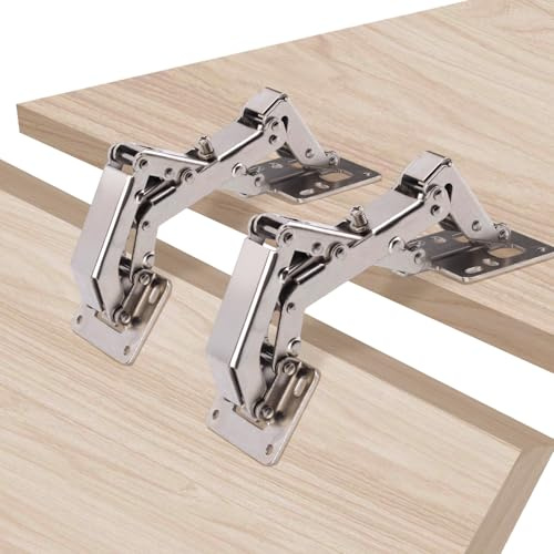 4pcs 170 Degree Hydraulic Cabinet Door Hinges, Adjustable Lazy Susan Hinges Hidden Hinge with 32 Screws Concealed Multi Pivot for Corner Turntables Wardrobes & Cabinets