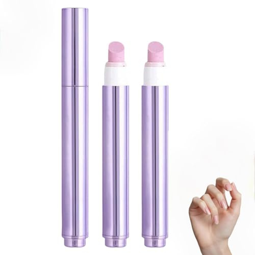 Lápiz para el cuidado de las uñas 3 en 1 (2025), nuevo y mejorado, empujador de cutículas de cerámica con aceite, pulidor de uñas, uñas secas y dañadas (2 pcs)