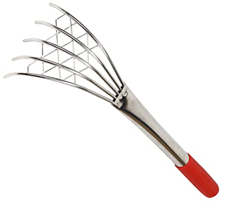 ROMISBABA Rastrello Claws Inossidabile con Rete per Spiaggia Ergonomico Antiscivolo per Pesante Vongole Ostriche e Frutti Strumento e Resistente per Raccogliere Telline e
