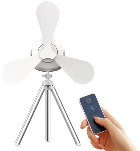 Ventilador De Techo Portátil Con Luz | Ventilador Portátil USB Con Mando A Distancia Y Luz,7200 mAh Batería Recargable Para Accesorios De Supervivencia En Dormitorio Gazebo Playa Autocaravana Patio