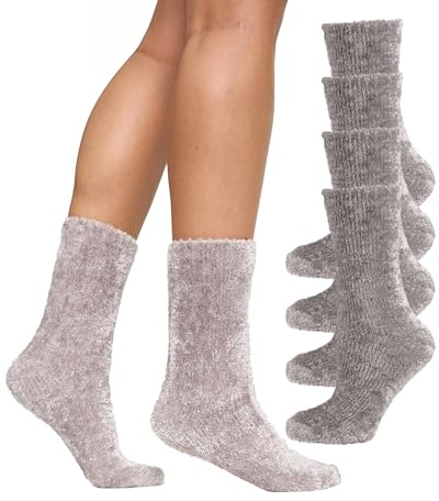 Nur Die dam 3er Pack Supersoft Socke Weiche Flauschige Kuschelsocken Aus Supersoftem Spezialgarn Mit Dezentem Glanz Bequemer Bund Strumpor