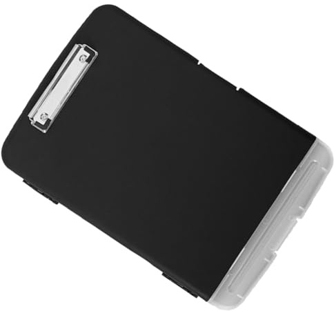 COHEALI Porte-Documents A4 à Pince Multifonction Clip Rigide Noir Format A4 Chemise de Bureau Compacte et Légère Porte-Dossiers Pratique pour École Bureau et Rangement Sécurisé des