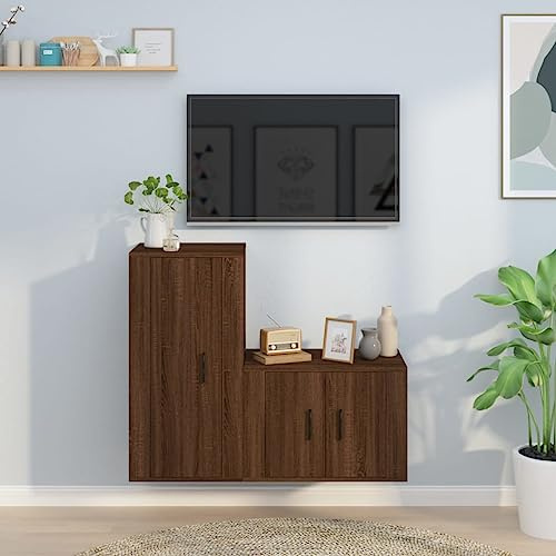Générique Ensemble de Meubles TV 2 pcs Chêne Marron Bois d'ingénierie,Meubles, Meubles TV,3188461