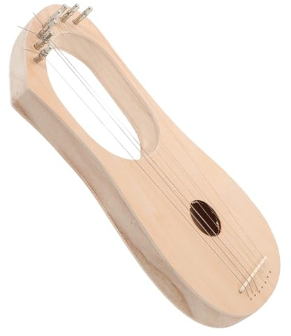 BESPORTBLE Kit Fai da Te Arpa Lira 7 Corde in Legno con Chiave di Accordatura e Selletta Strumento Musicale per Principianti Montaggio Manuale Creativo per Casa Scuola e Spettacoli