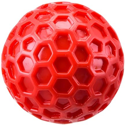 Balle en caoutchouc indestructible pour chien - Jouet interactif pour mâcheurs agressifs - Balle couinante en nid d'abeille pour le nettoyage des chiots