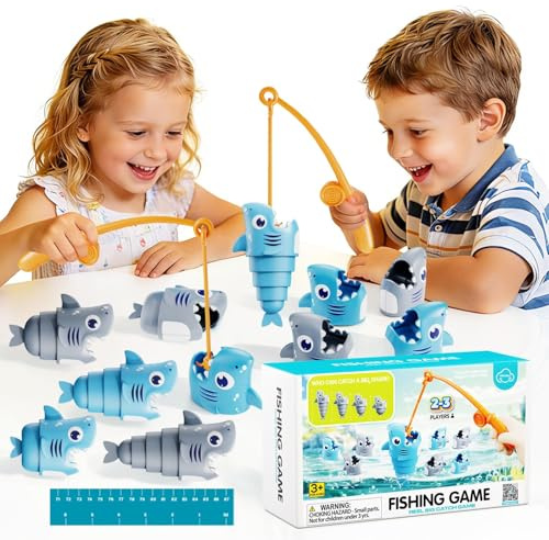 Goorder Angelspiel Stapel, Angelspielset für Kinder mit Angelstäbe und Fische, Angelspiel für Kinder 3 Jahr, Geschenk für Kinder ab 3 4 5 6 Jahre