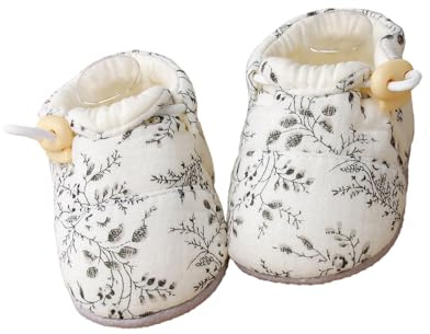 JTQYFI 1 par de zapatos antideslizantes de algodón para aprender a andar con fondo suave para bebés que aprenden a caminar en interiores, parte inferior no antideslizante, zapatos de bebé con suela
