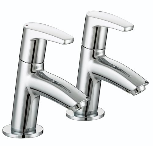 Bristan Orta Bathroom Taps, chrome pillar basin taps | OR 1/2 C, Modern design, Bathroom sink taps, Matching bath taps available, Lifetime Cover